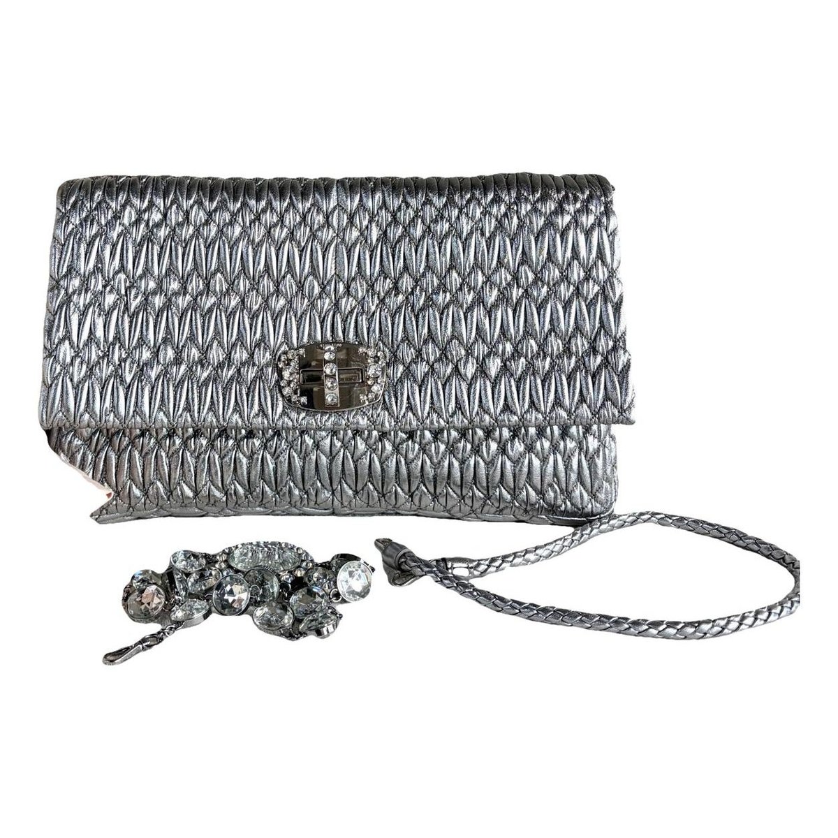 Miu Crystal leather handbag