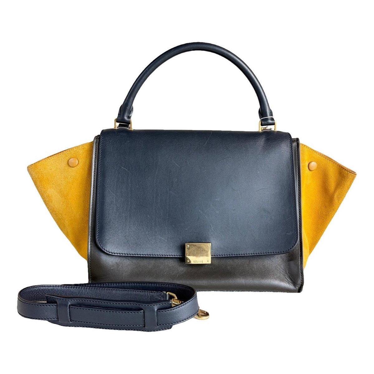 Trapèze leather handbag