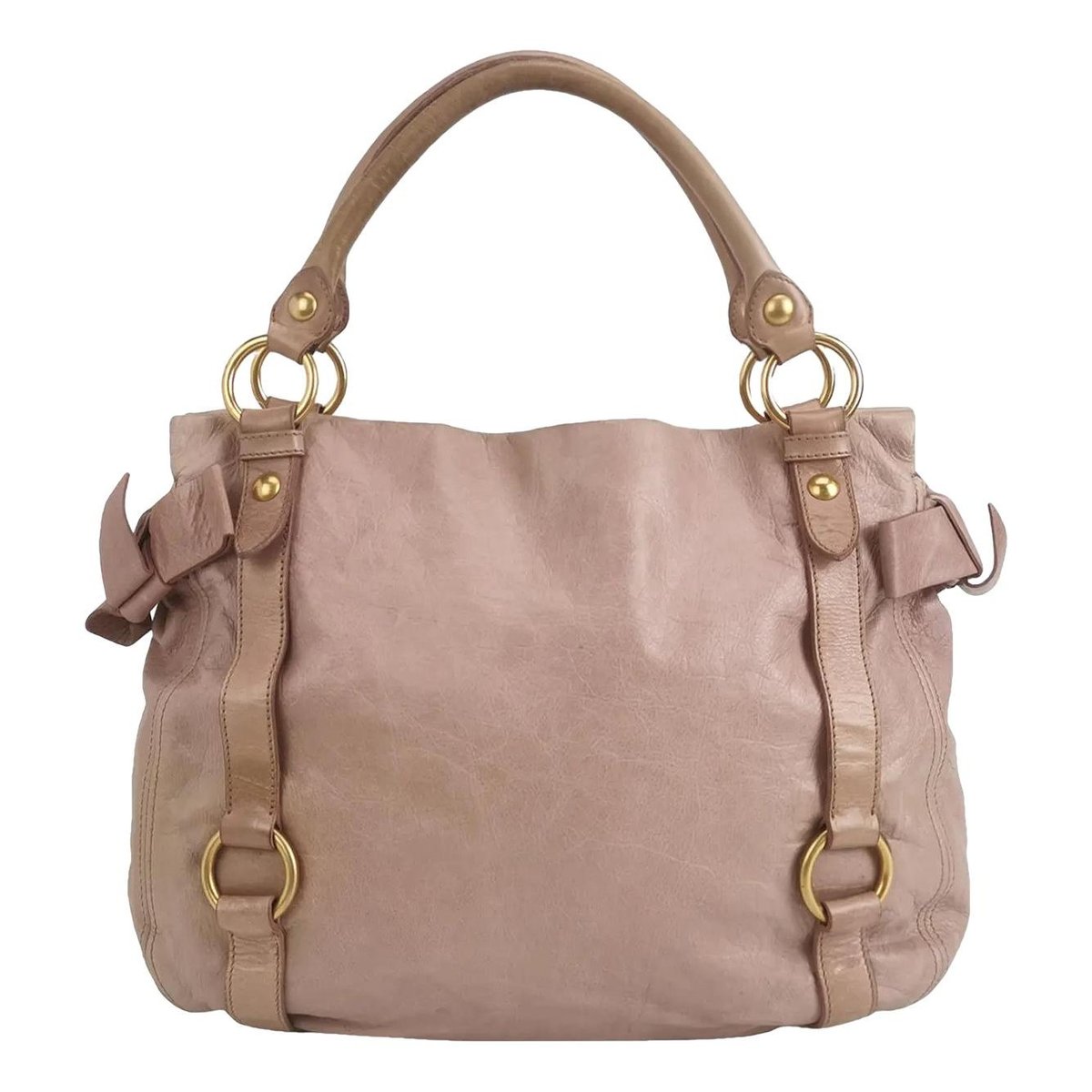 Bow bag leather handbag