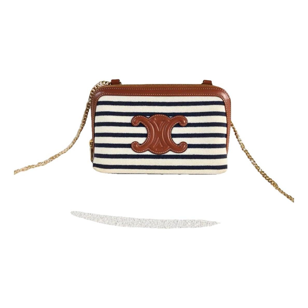 Triomphe chain leather crossbody bag