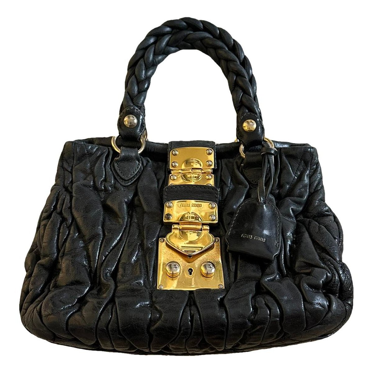 Coffer leather handbag