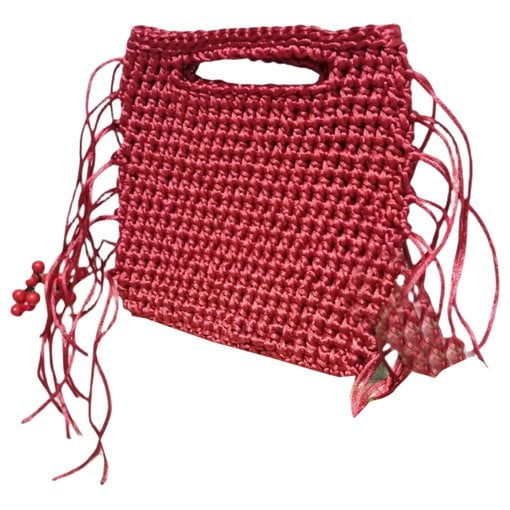 Crochet silk handbag