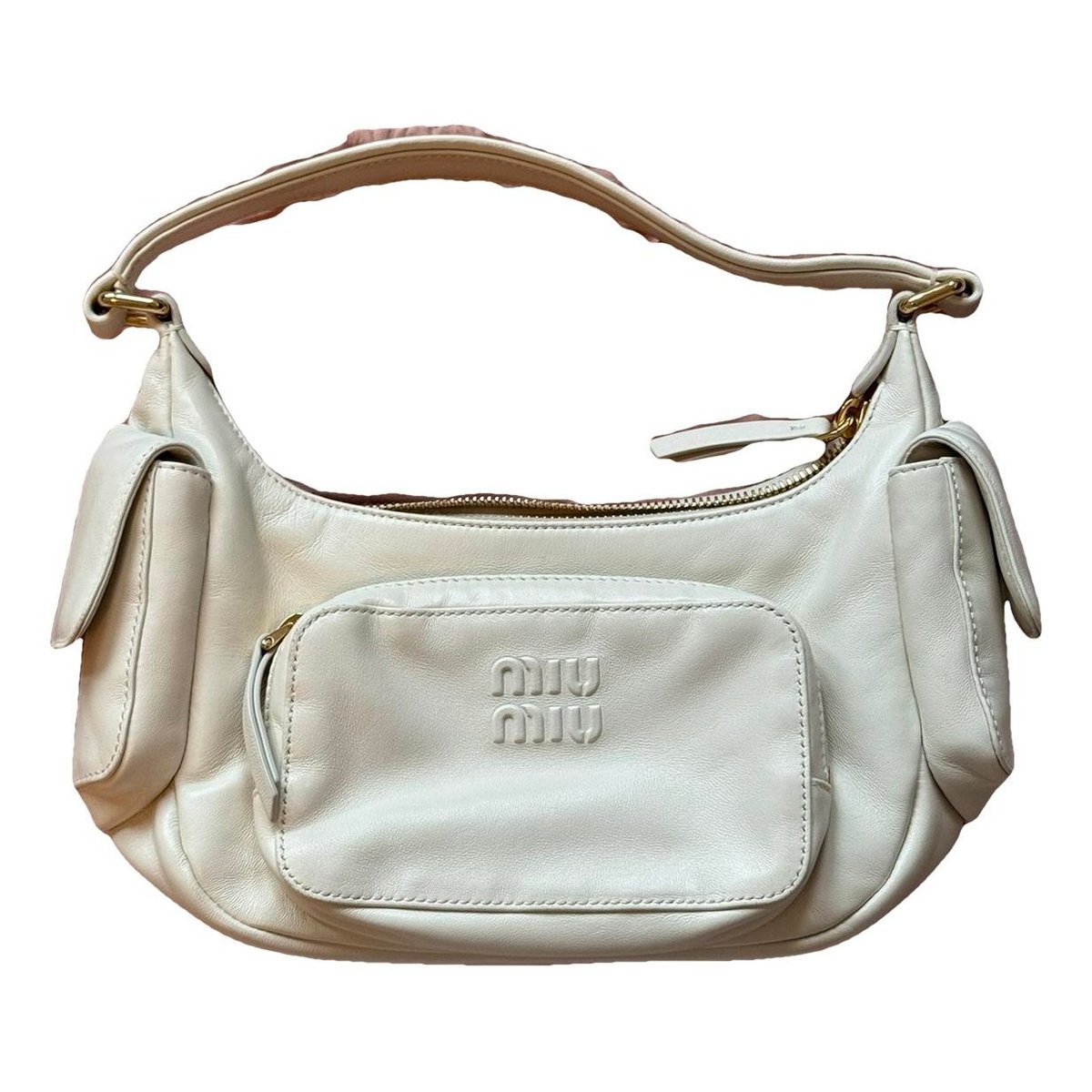 Pocket leather handbag