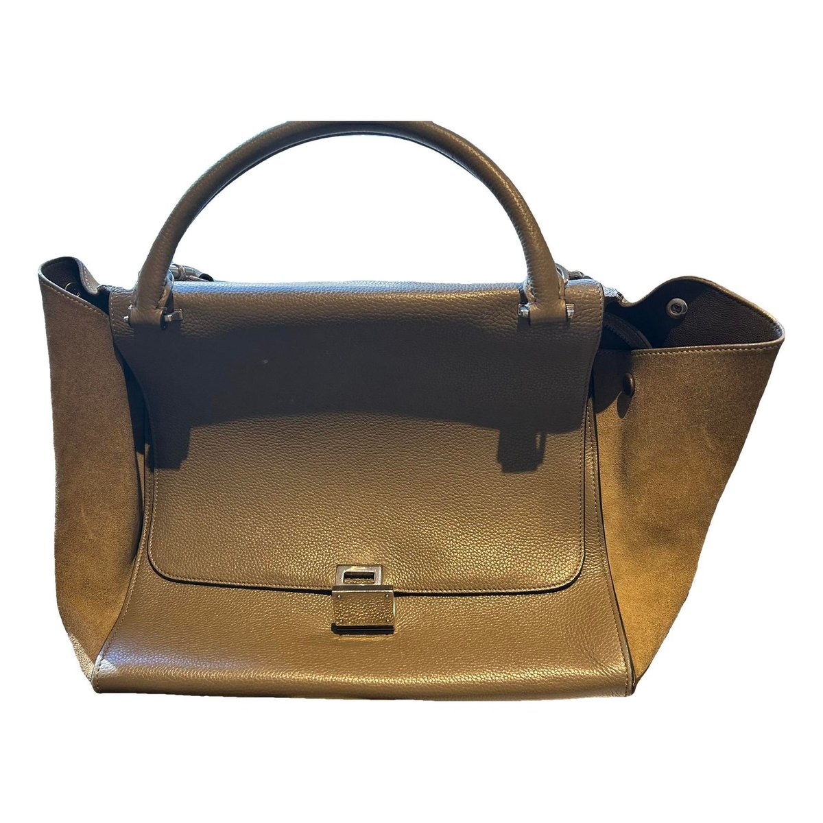 Trapèze leather handbag