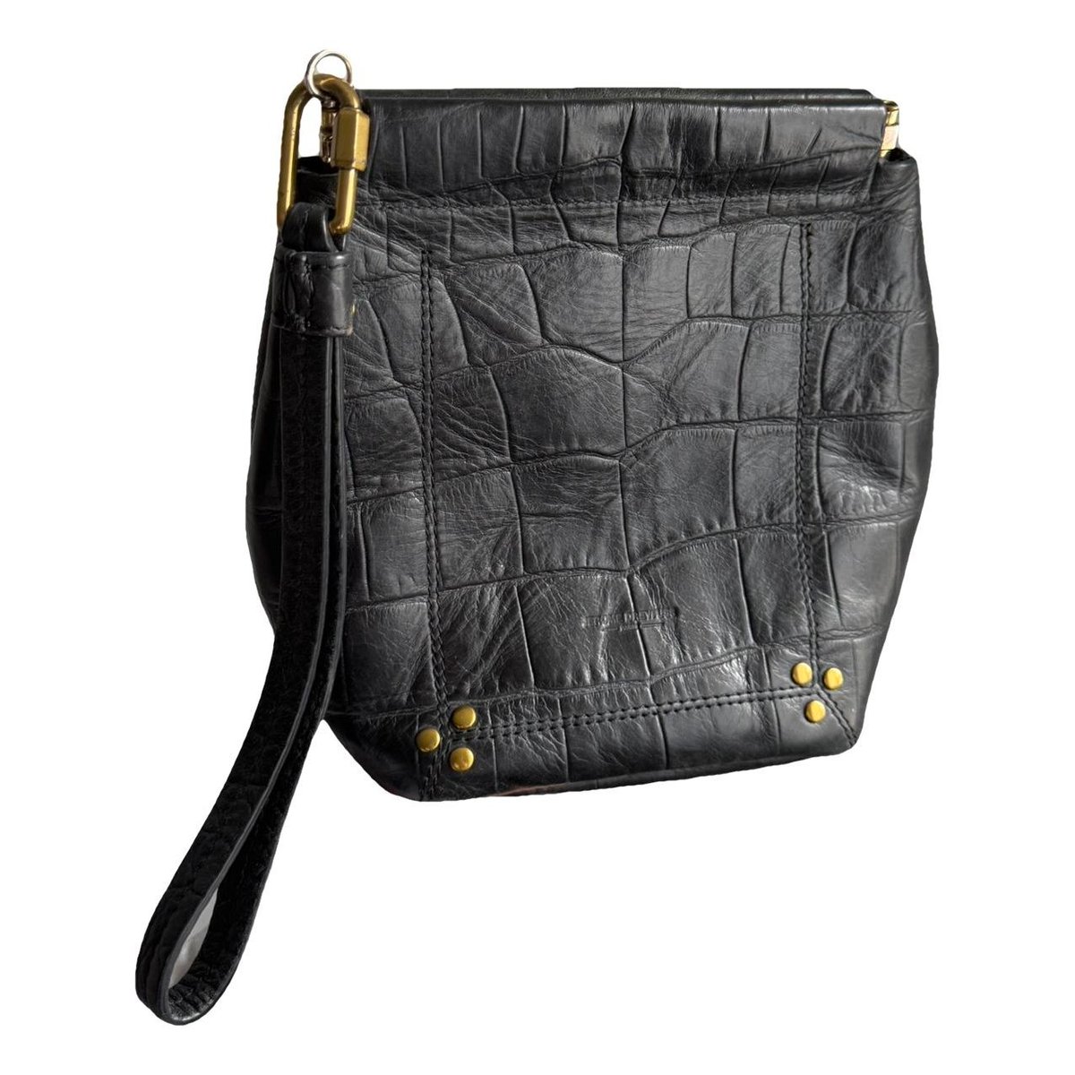 Leather clutch bag