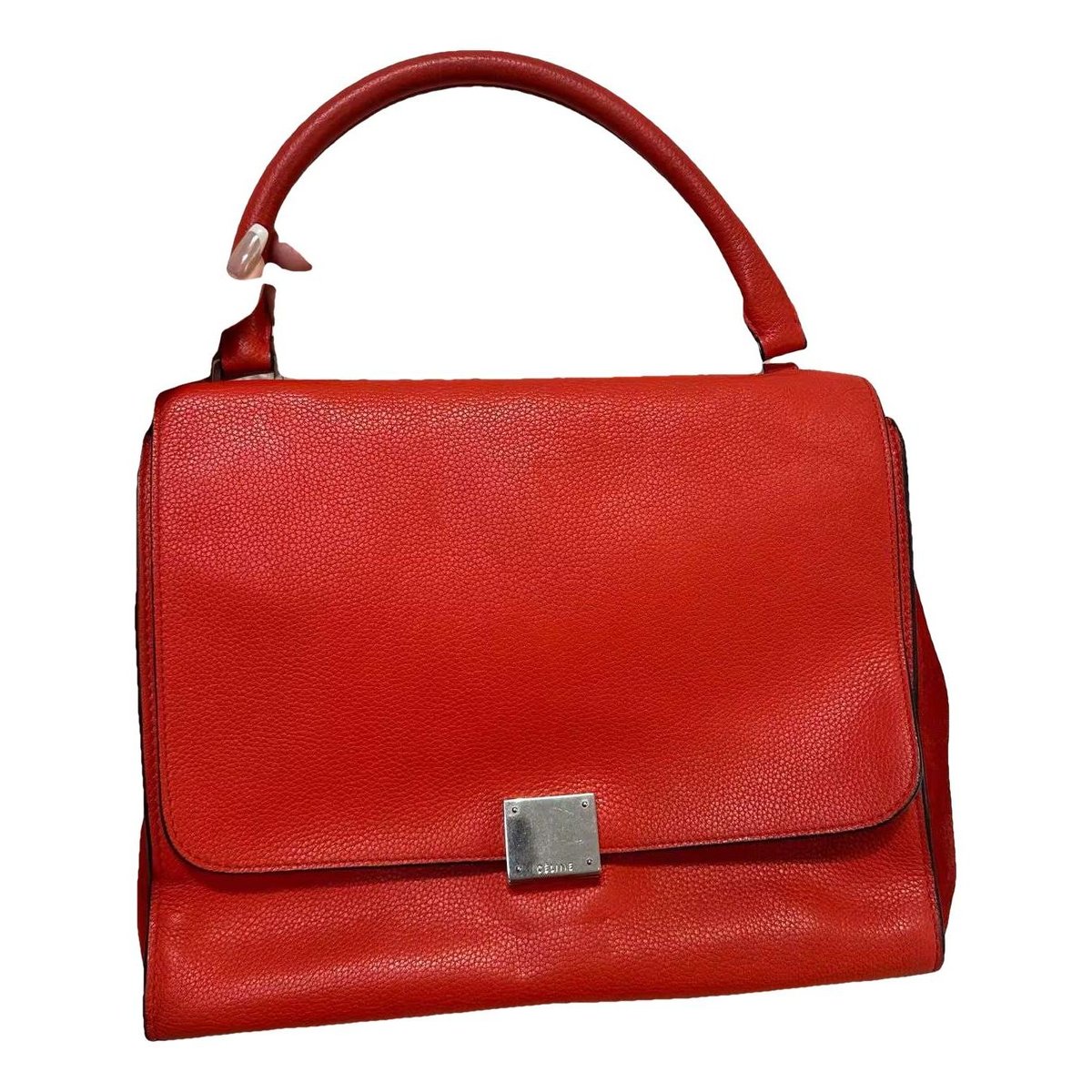 Trapèze leather handbag