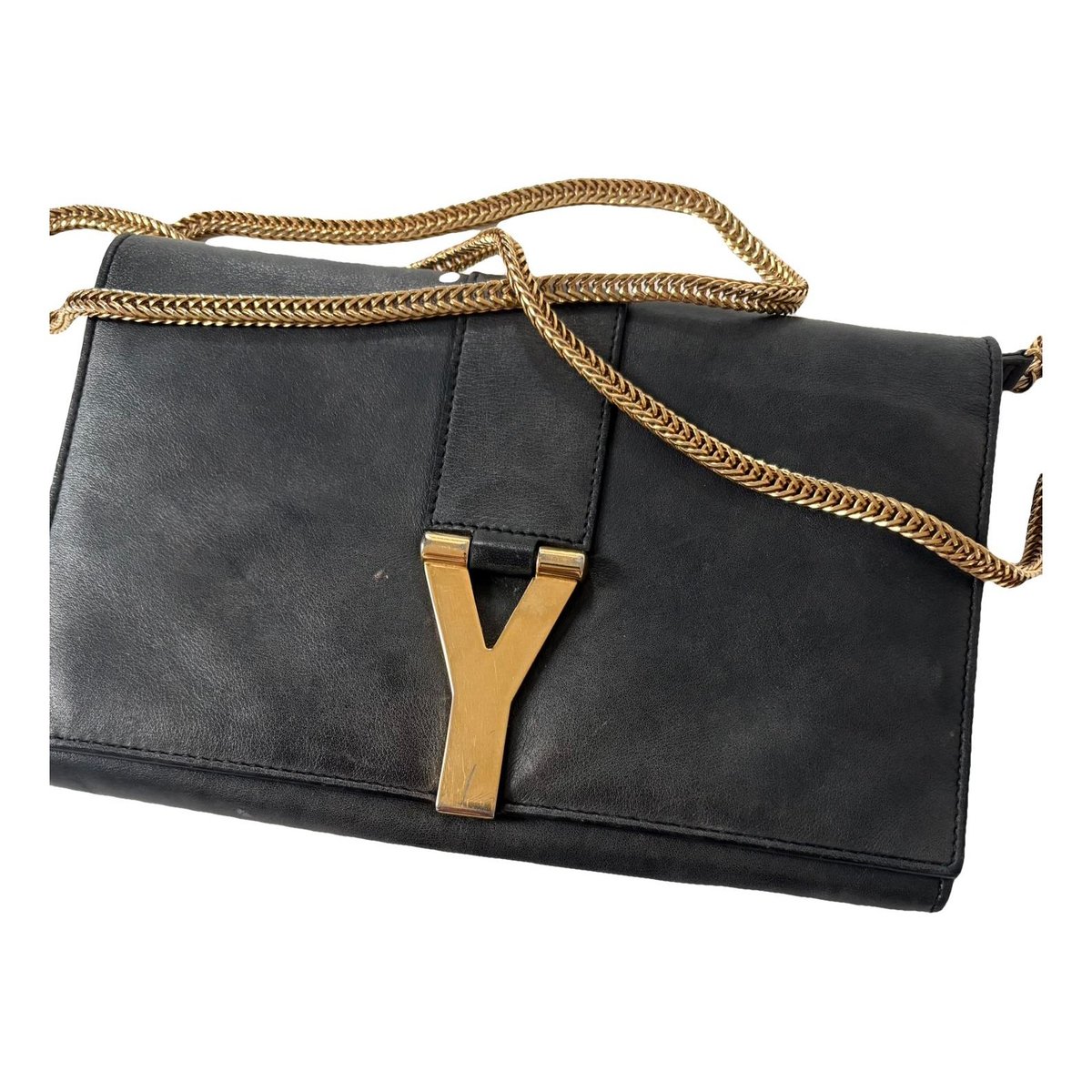 Opium leather clutch bag