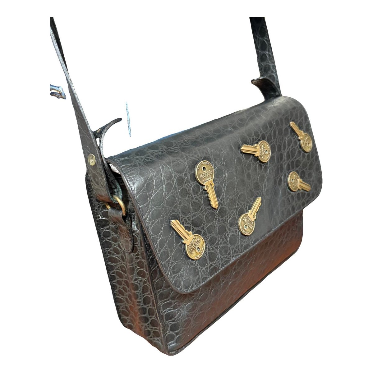 Biker leather handbag