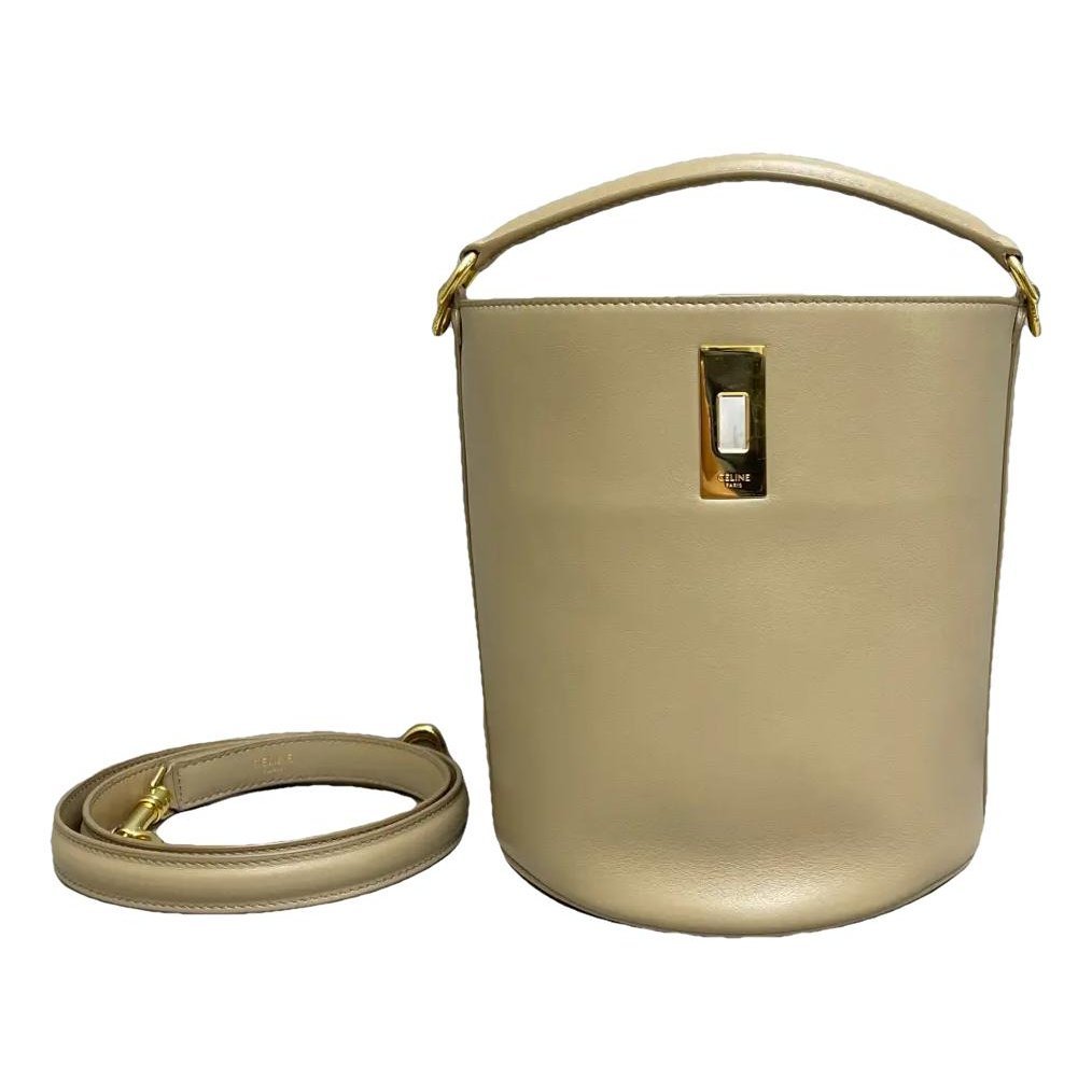 Clasp Bucket leather handbag