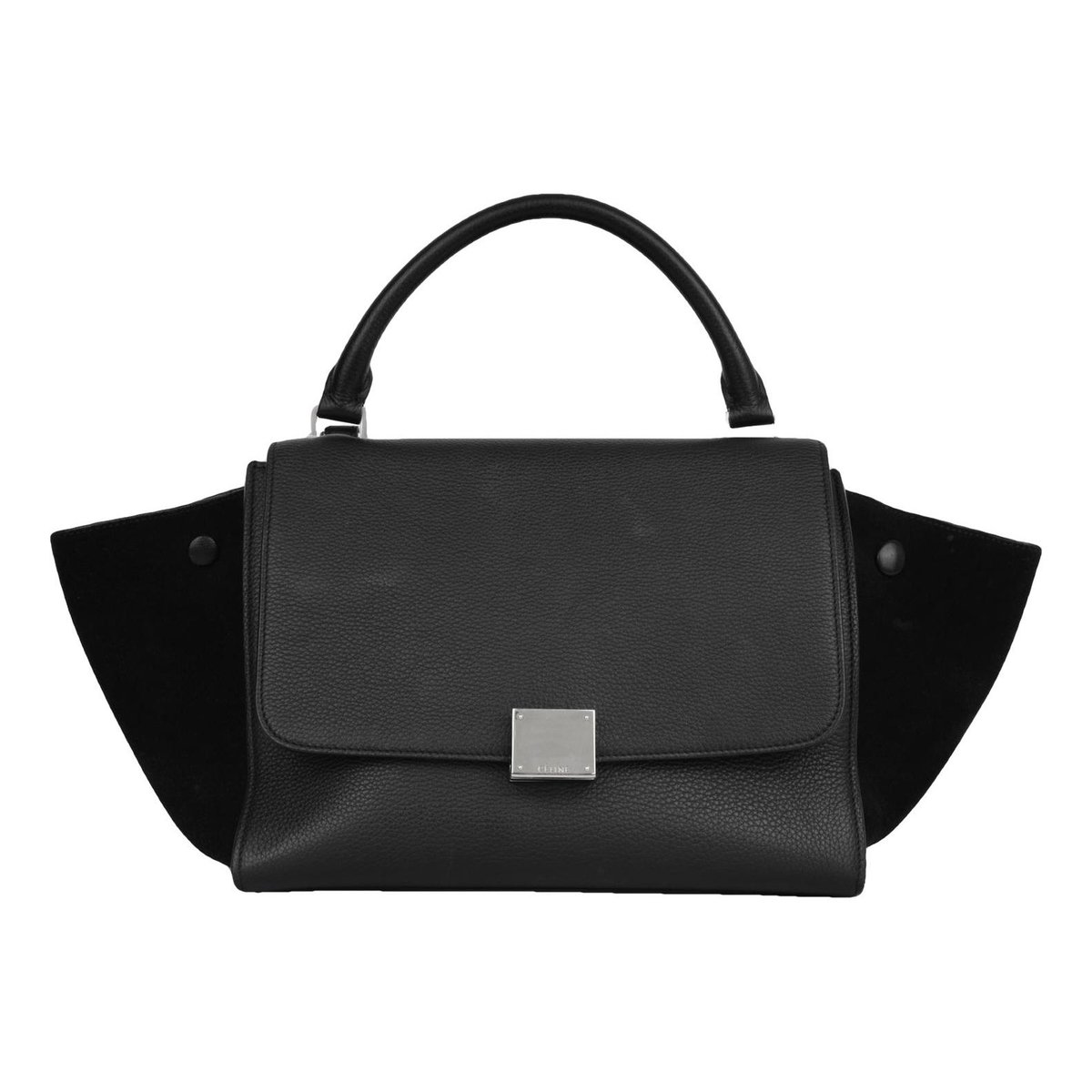 Trapèze leather handbag