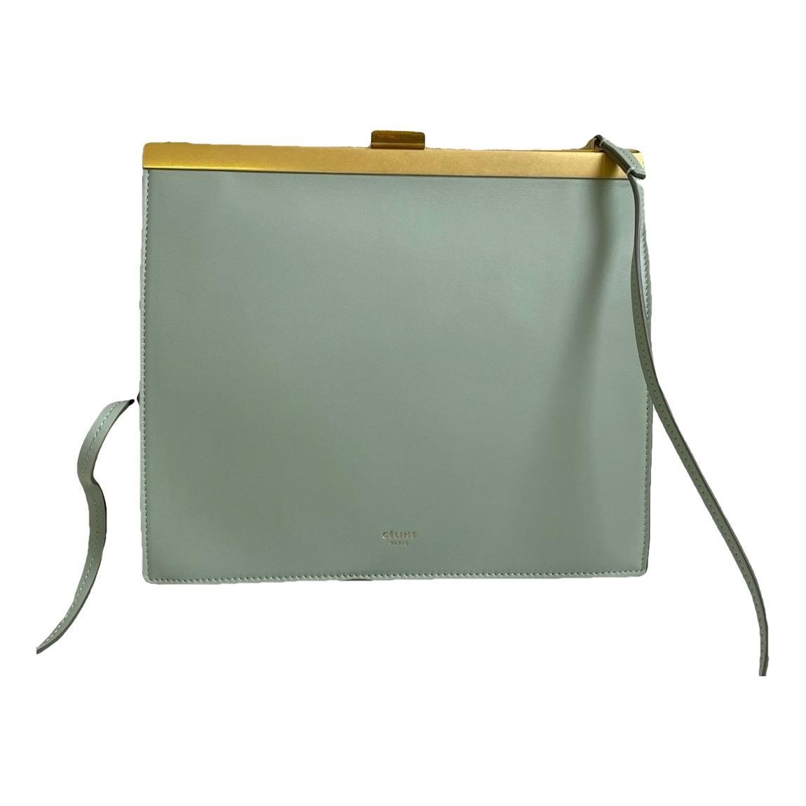 Clasp leather handbag