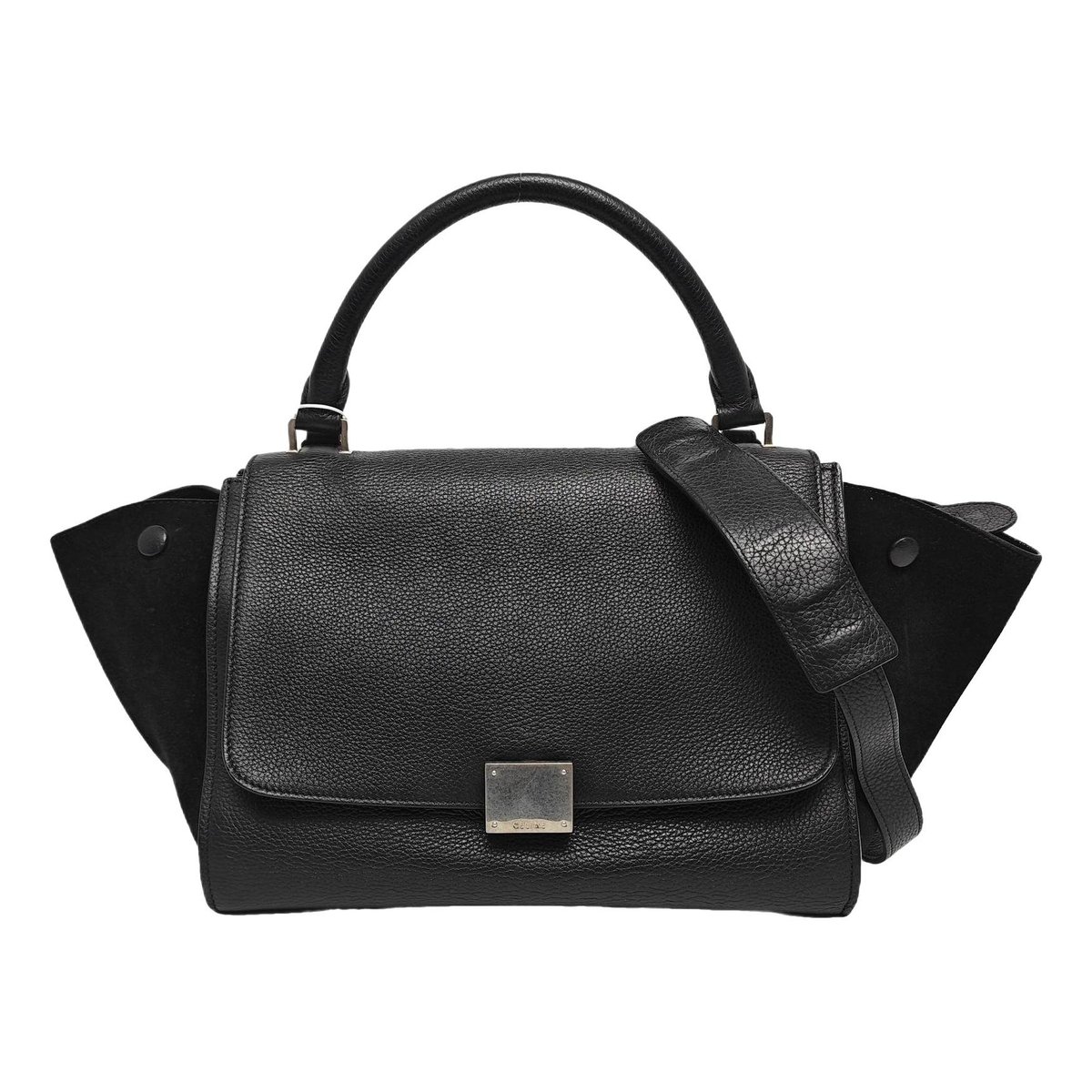 Trapèze leather crossbody bag