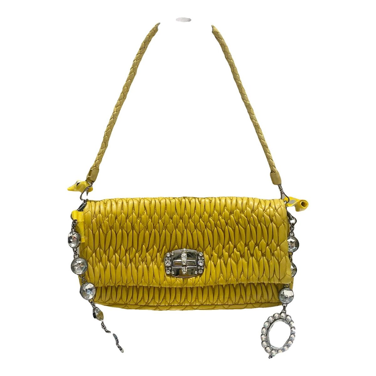Miu Crystal leather handbag
