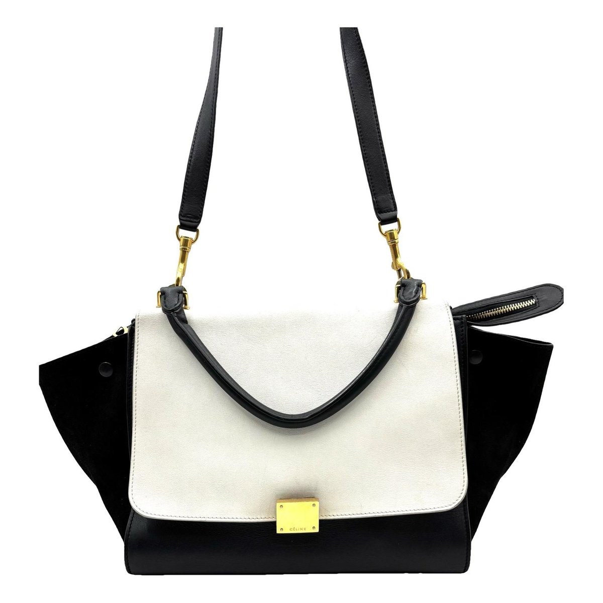 Trapèze leather handbag