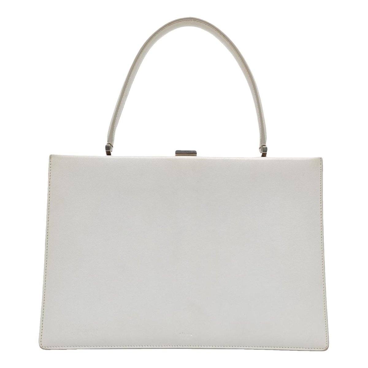 Clasp leather handbag
