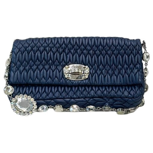 Miu Crystal leather handbag