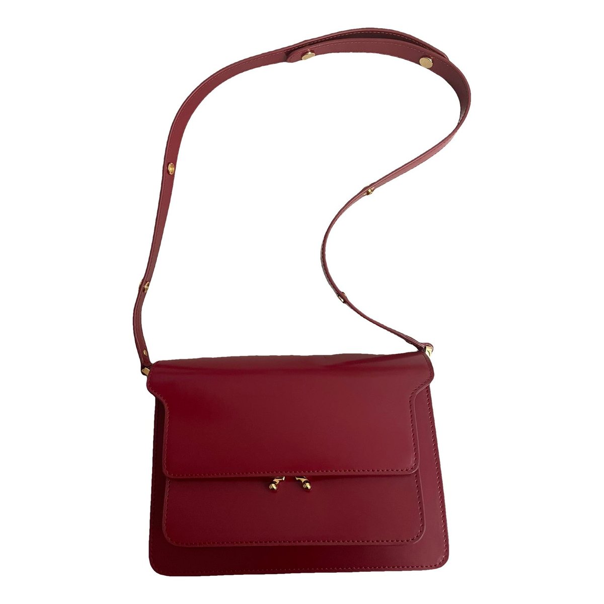 Trunk leather crossbody bag