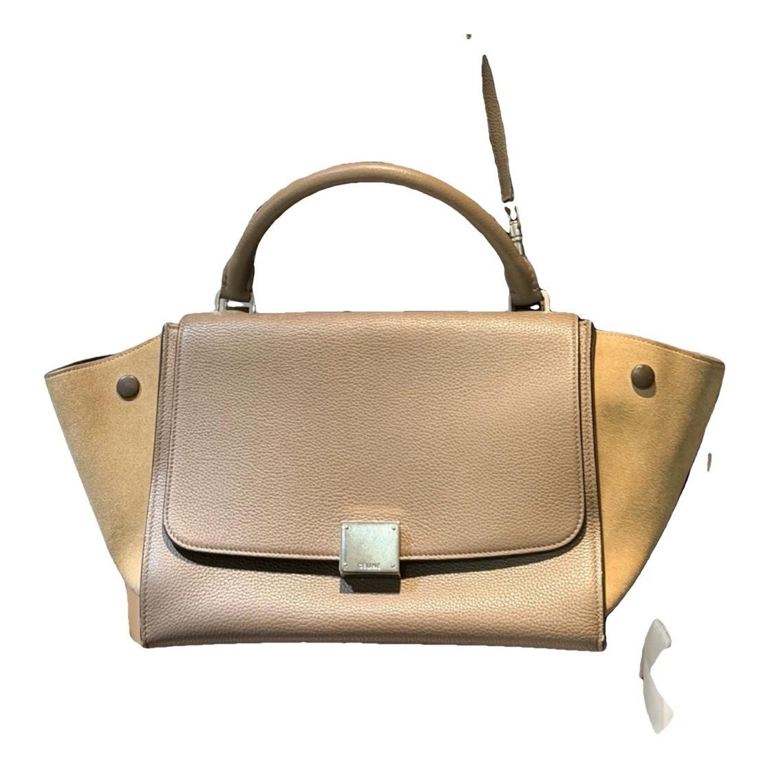 Trapèze leather handbag