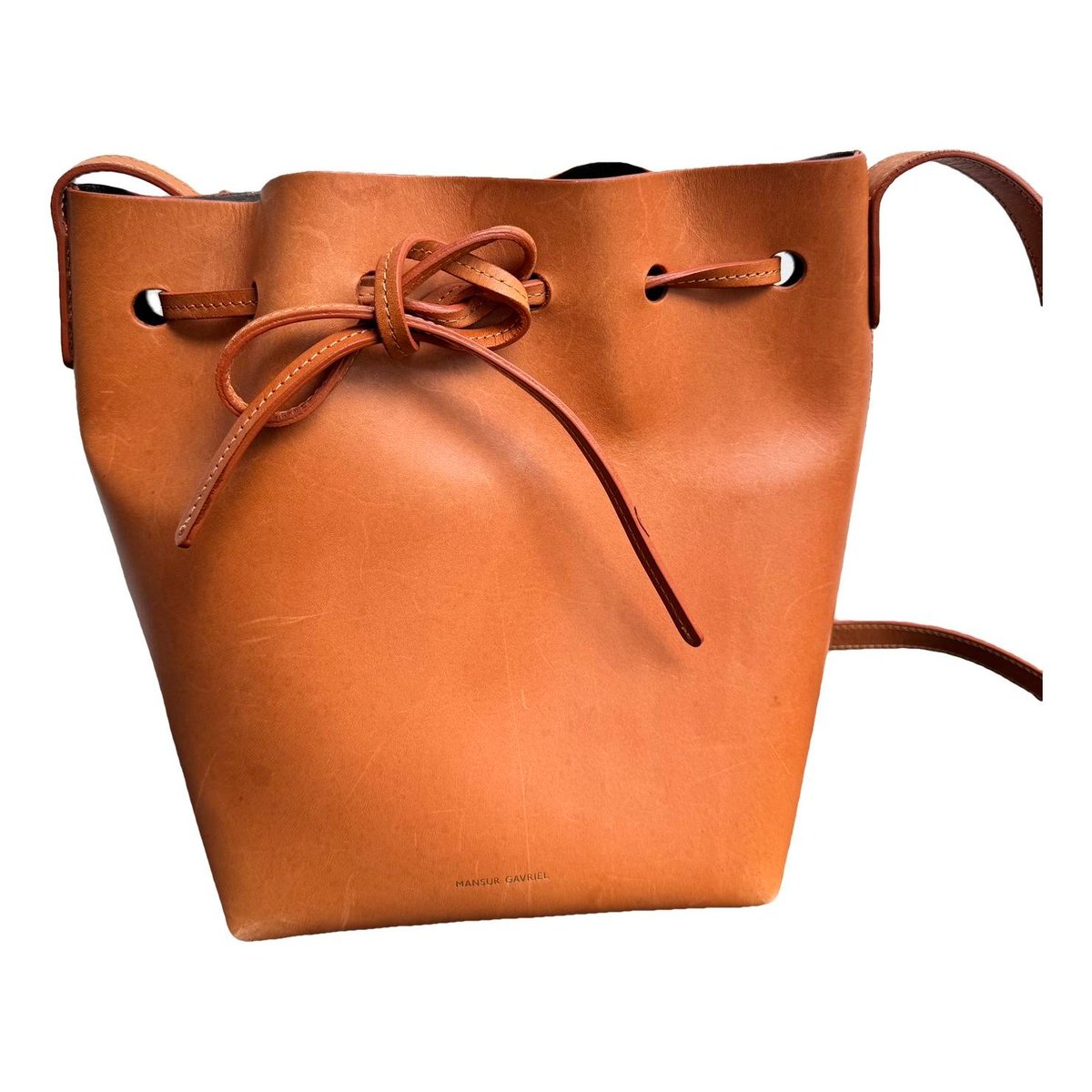 Bucket leather crossbody bag