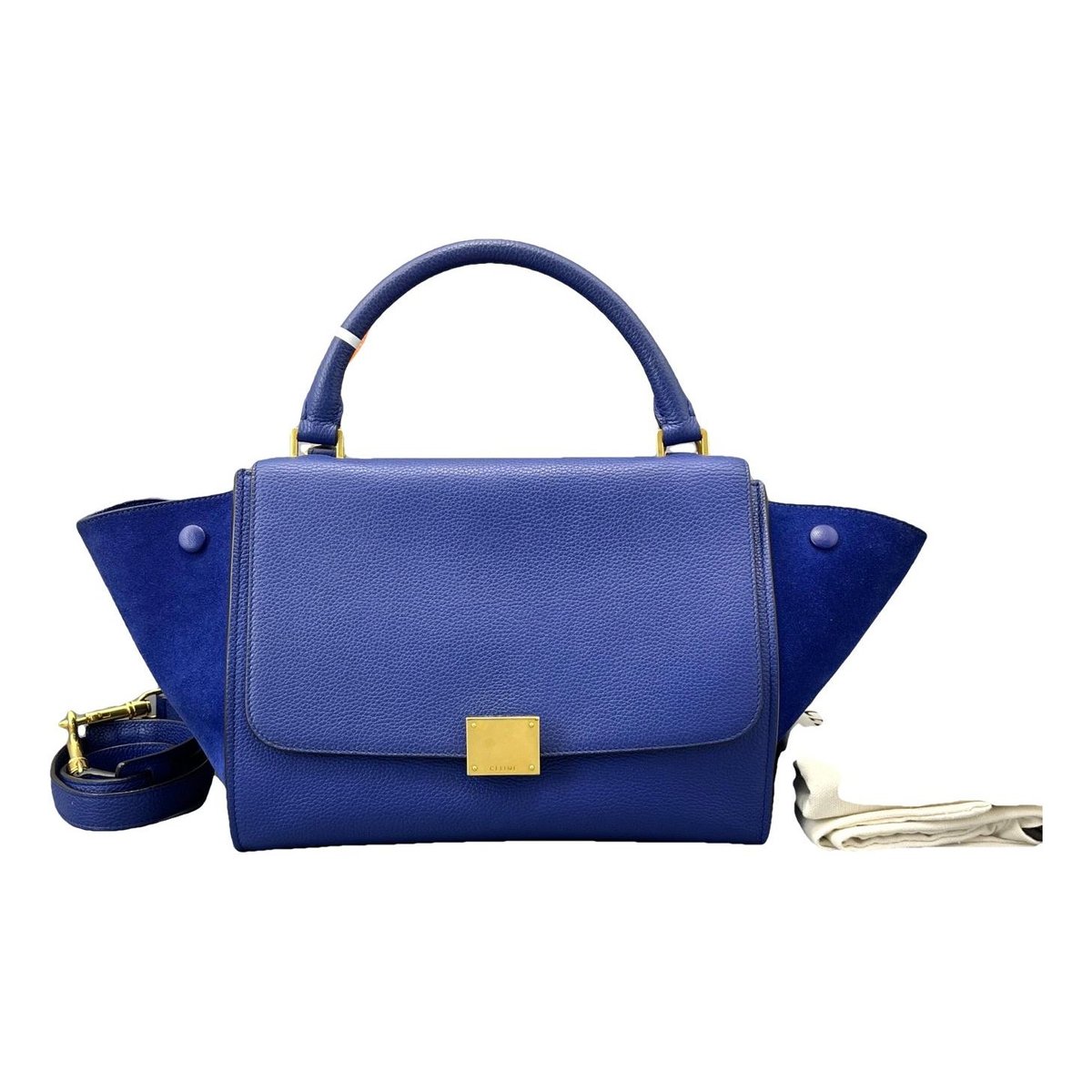 Trapèze leather handbag