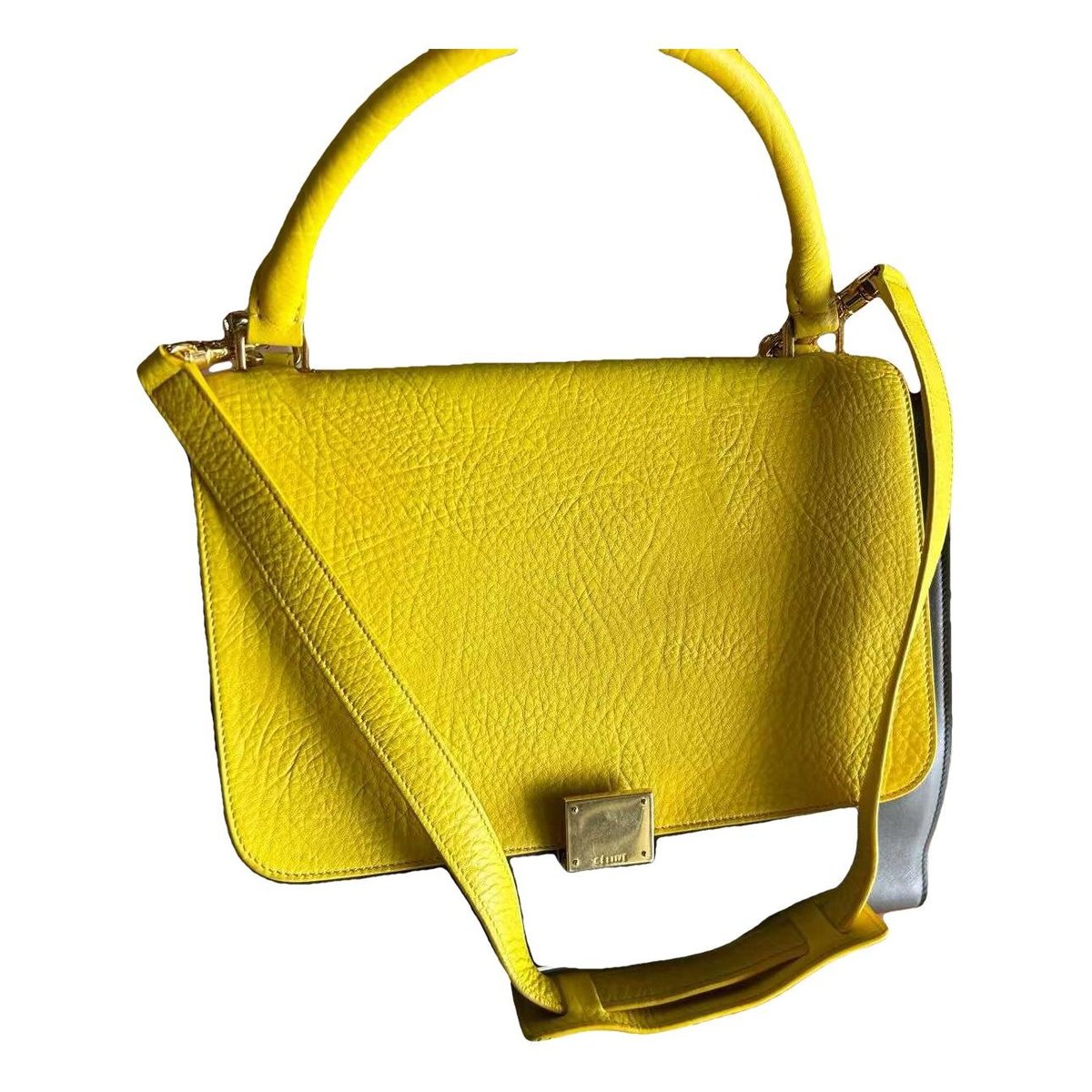 Trapèze leather handbag