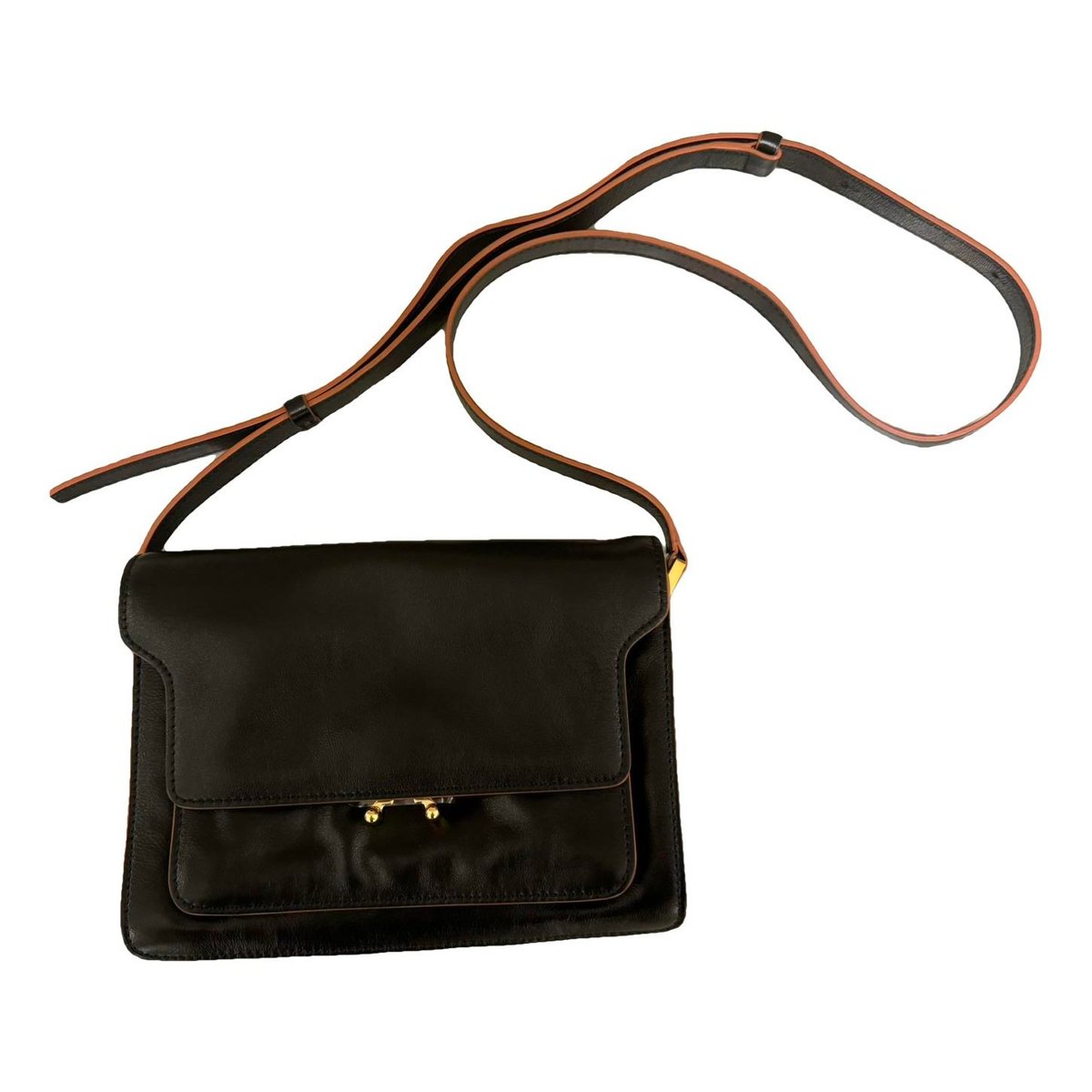 Trunk leather crossbody bag