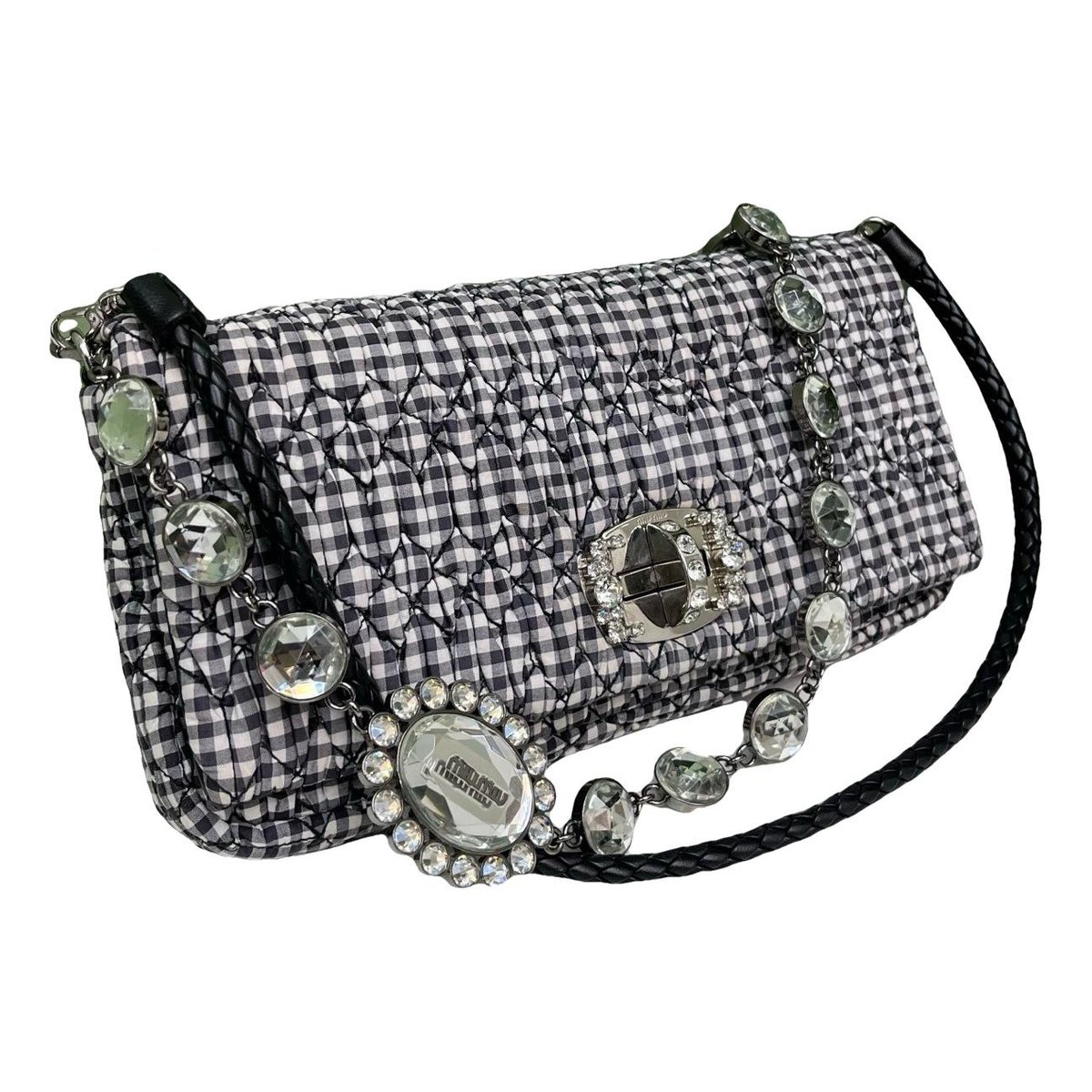 Miu Crystal cloth handbag