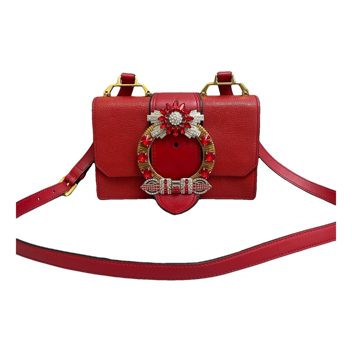 Miu Lady leather handbag