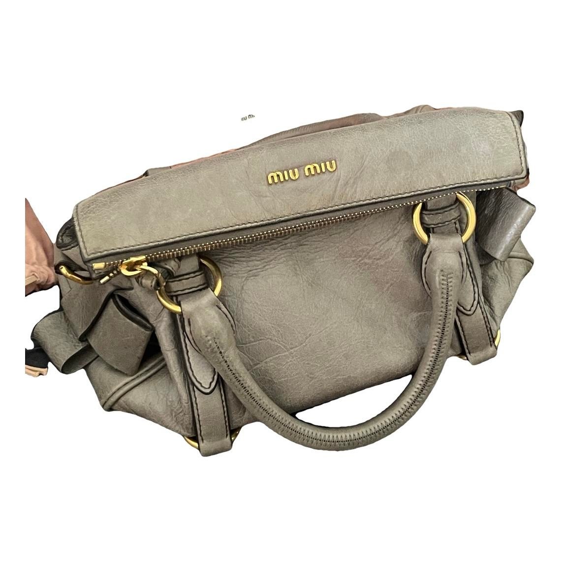 Bow bag leather handbag