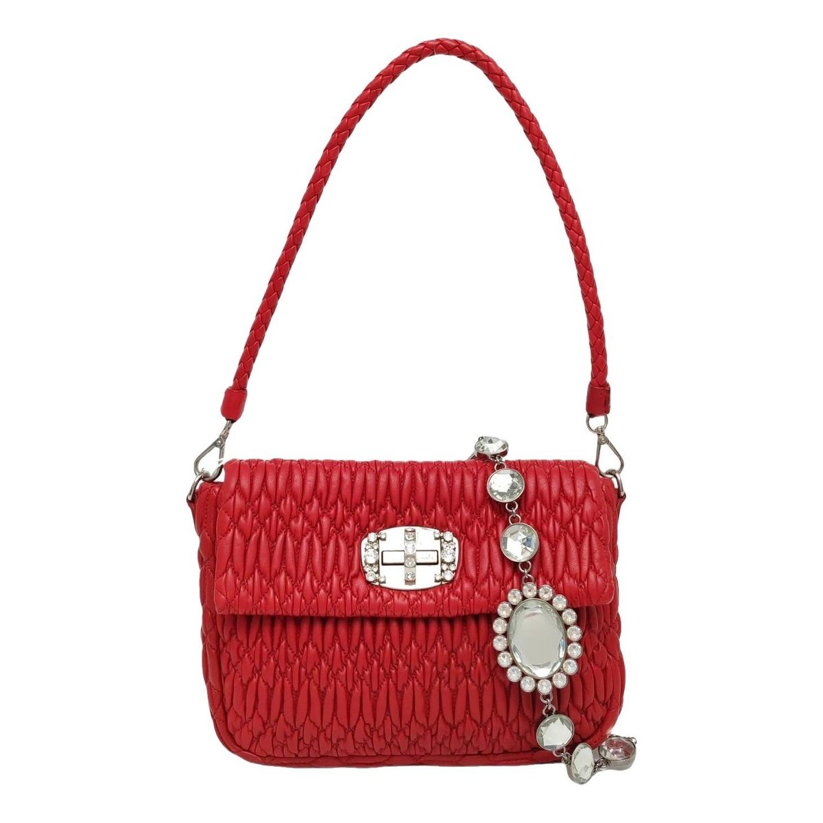 Miu Crystal leather handbag