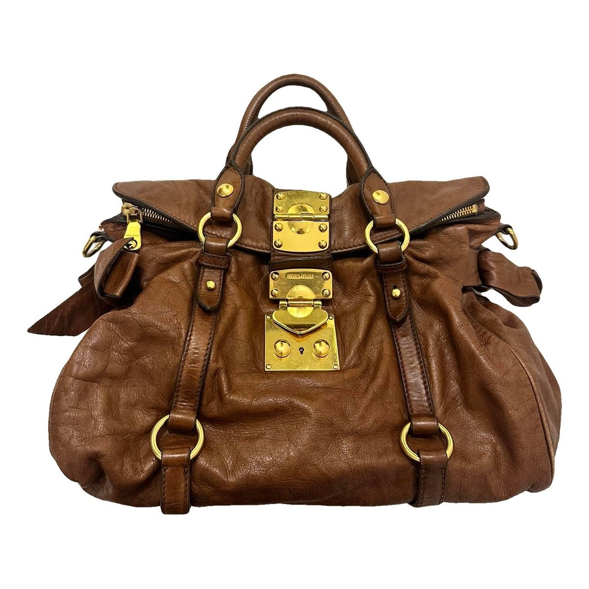 Bow bag leather handbag