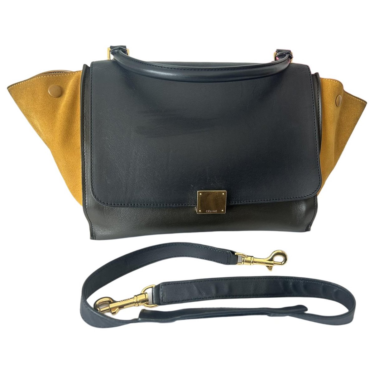 Trapèze leather handbag