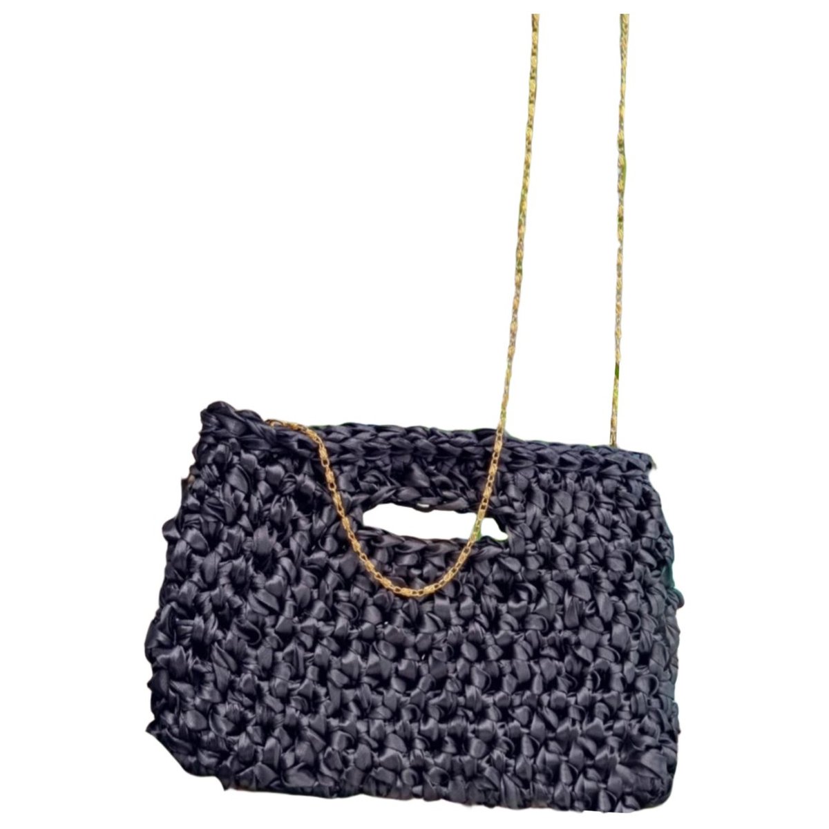 Crochet silk handbag