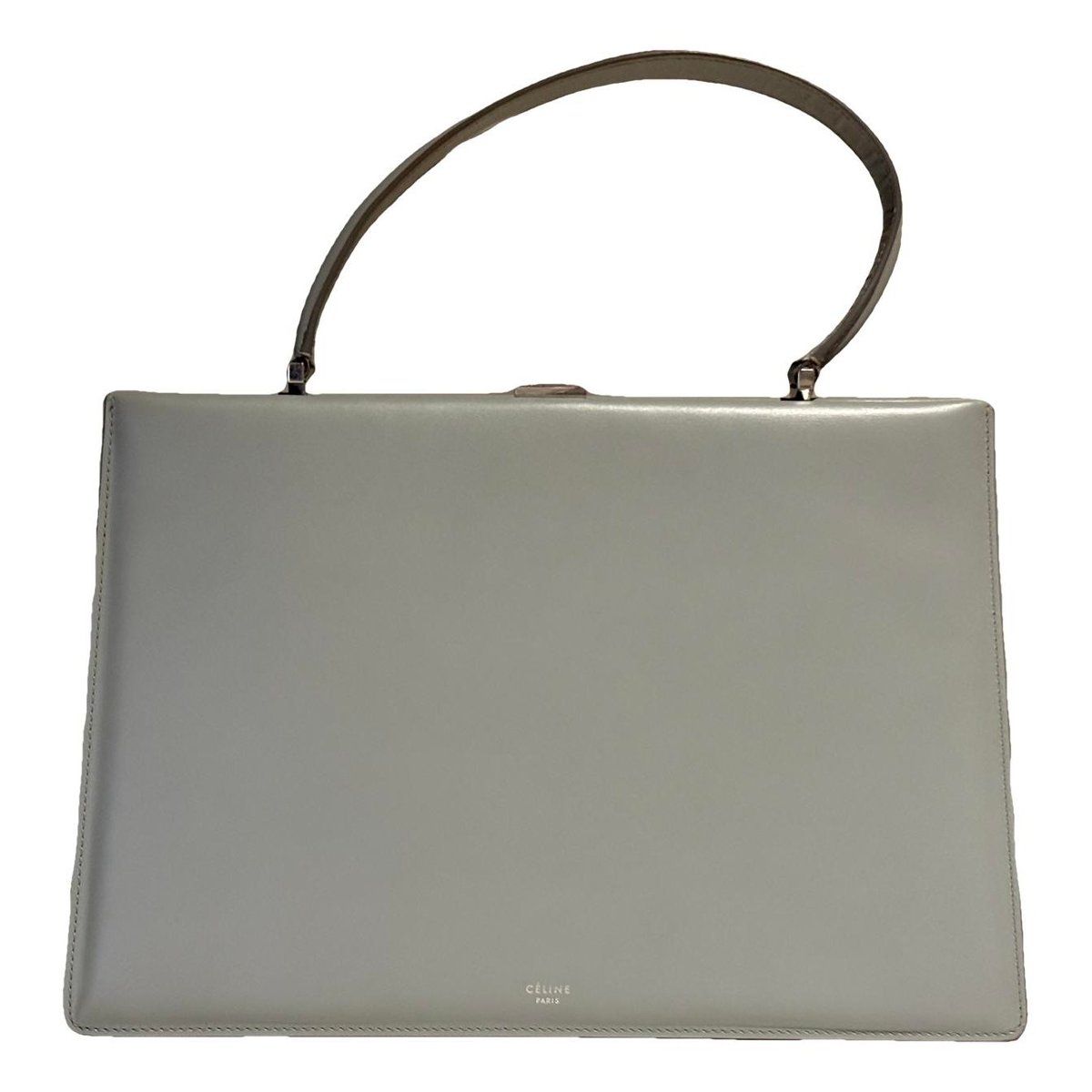 Clasp leather handbag