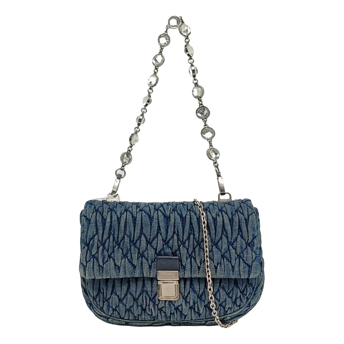 Miu Crystal cloth crossbody bag