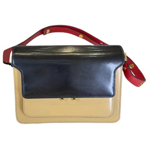 Trunk leather crossbody bag