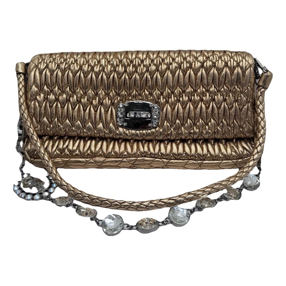 Miu Crystal leather handbag