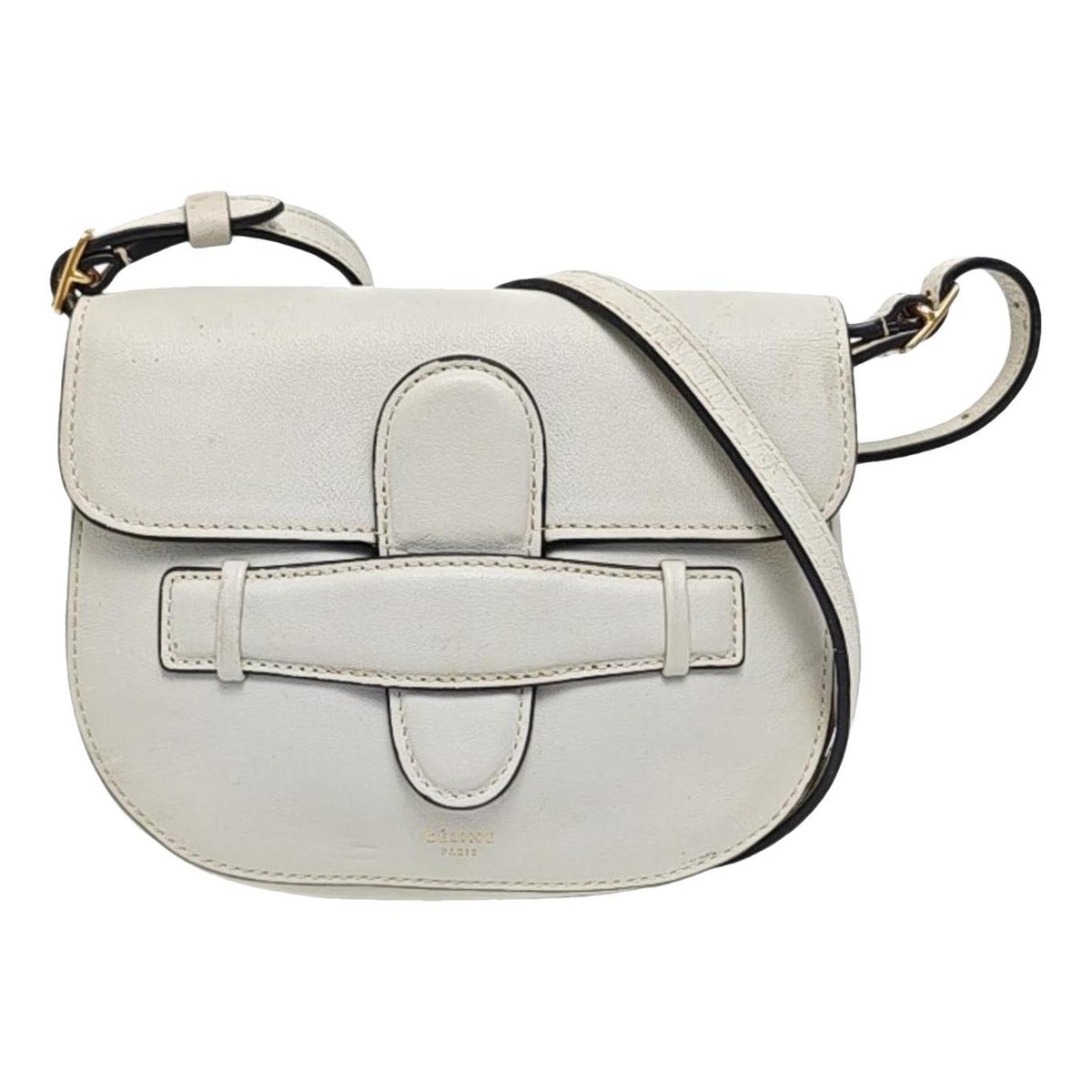 Symmetrical leather handbag