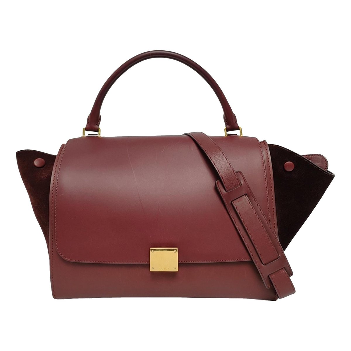 Trapèze leather handbag