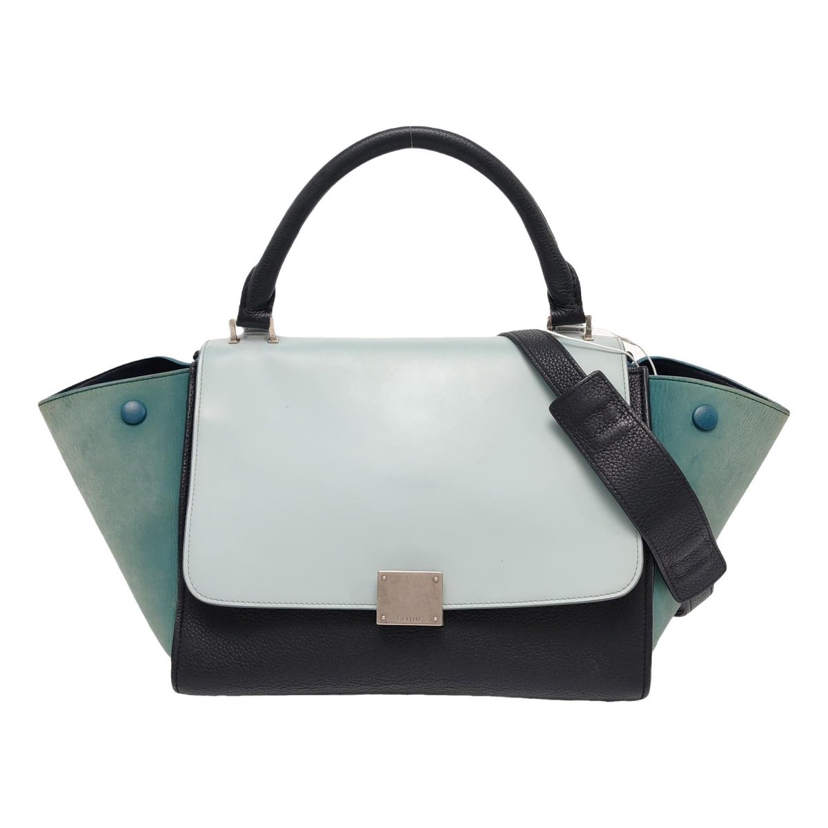 Trapèze leather handbag
