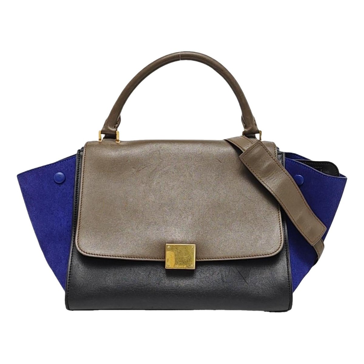 Trapèze leather handbag