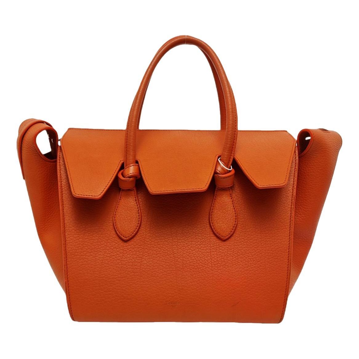 Tie leather handbag