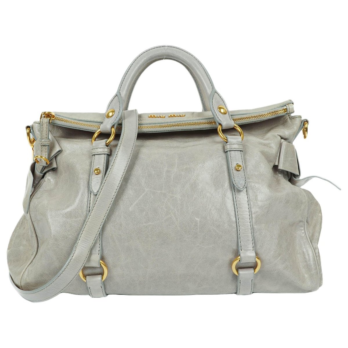 Bow bag leather handbag