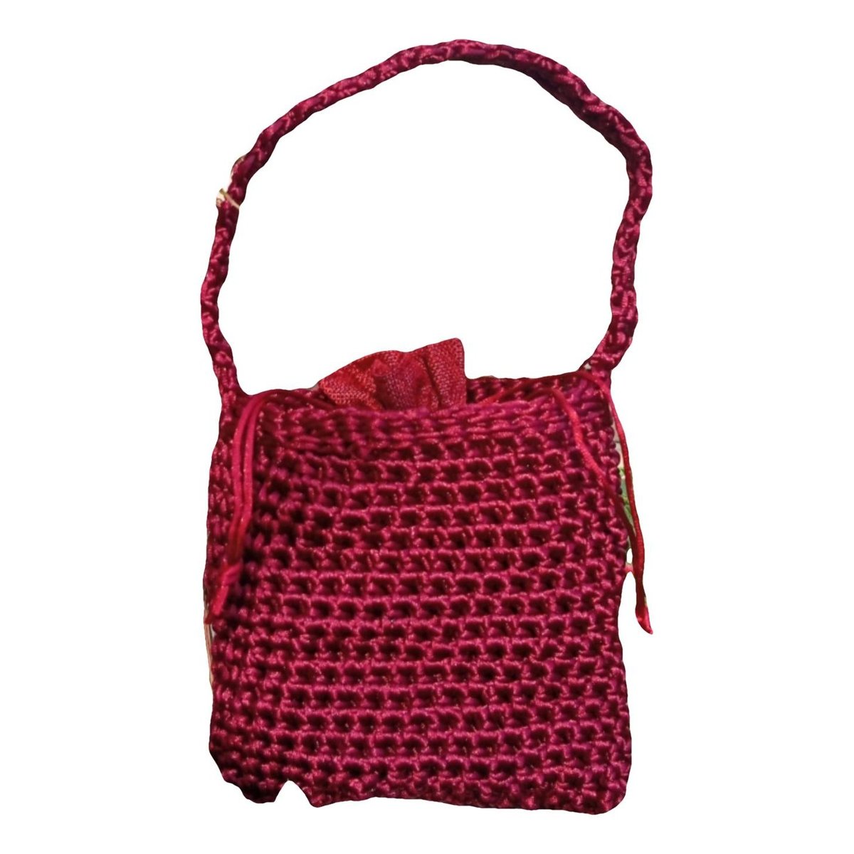 Crochet silk handbag