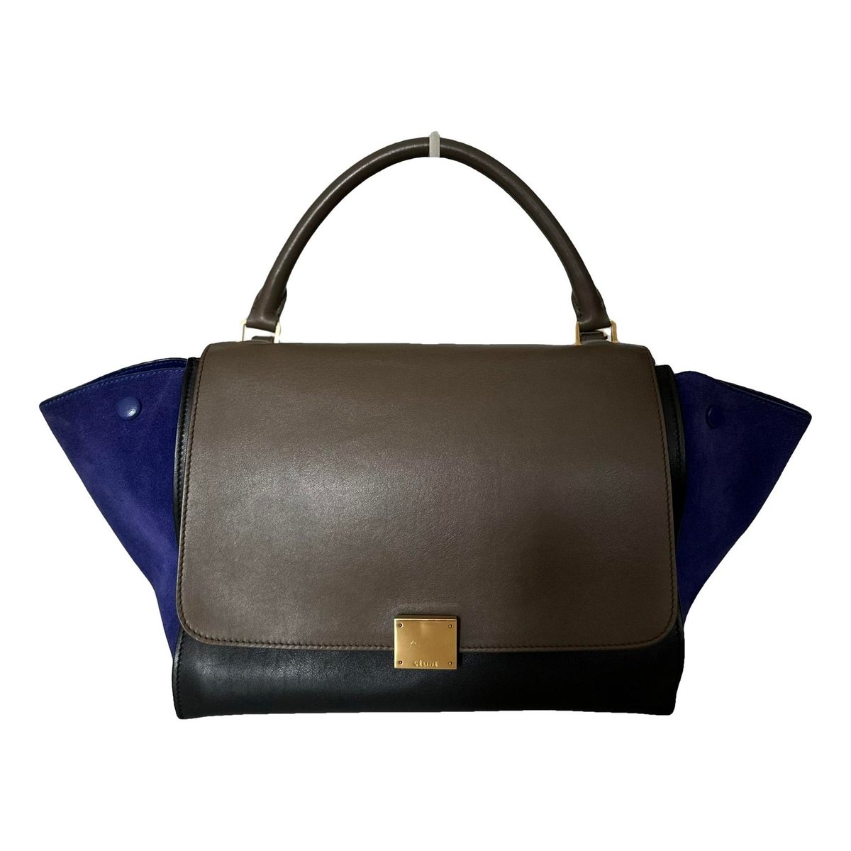 Trapèze leather handbag