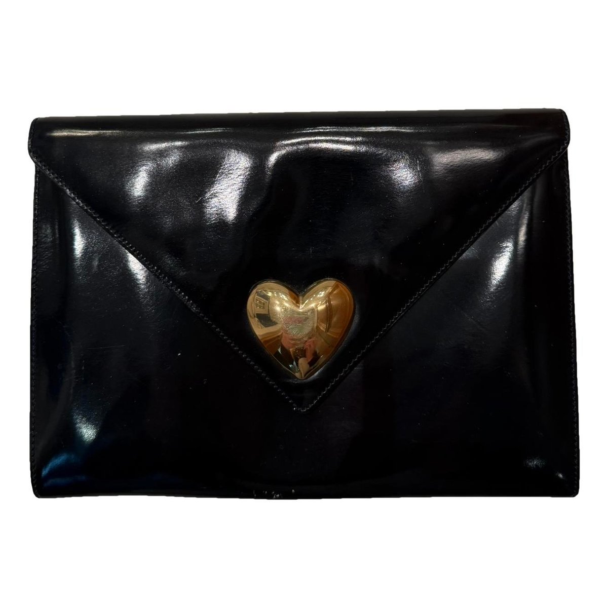 Patent leather clutch bag
