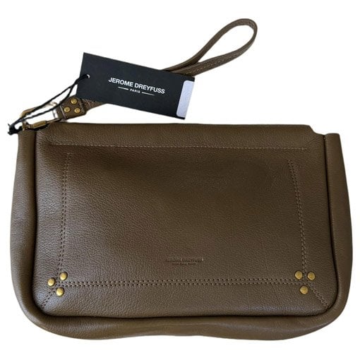 Leather clutch bag