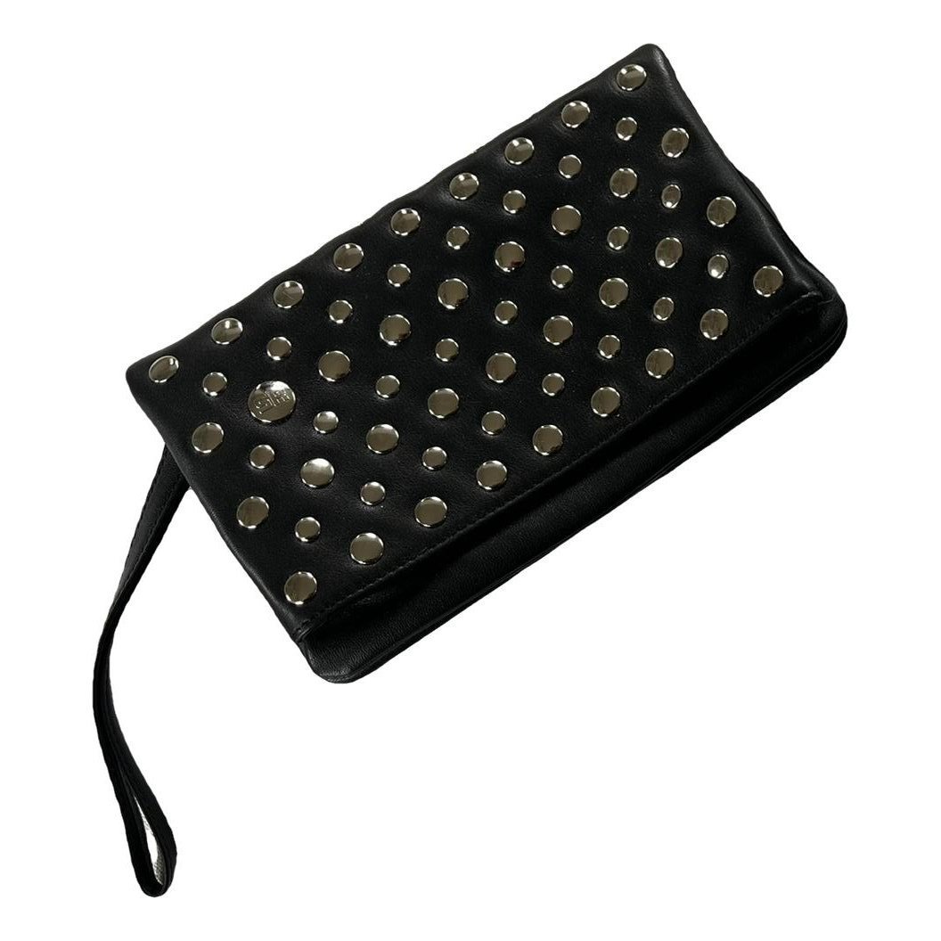 Leather clutch bag