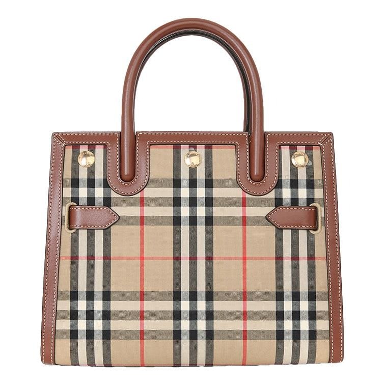 Title leather handbag