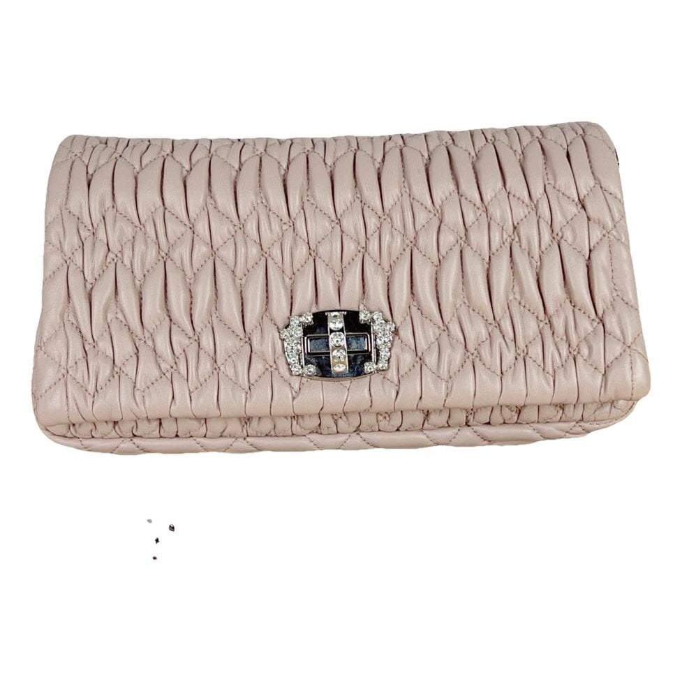 Miu Crystal leather handbag